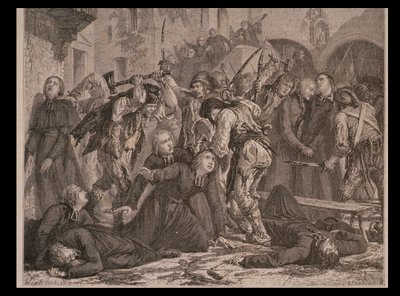Masakra kapłanów we wrześniu 1792 r., ryty przez Charlesa Maurand autorstwa H. de la Charlerie