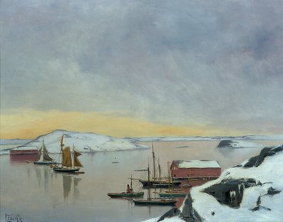 Łodzie w porcie autorstwa Haakon Kaulum