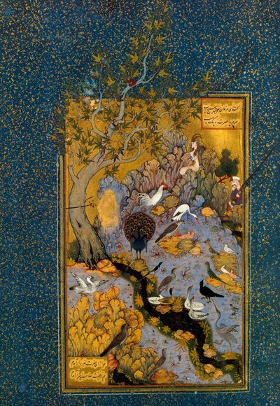 Folio z Mantiq al-Tayr The Language of the Birds, Attar, c1600. autorstwa Habib Allah