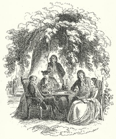 Opowieść o dwóch miastach - frontispis (rycina) autorstwa Hablot Knight (1815-92) (after) Browne