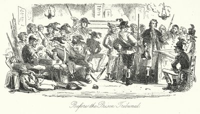 Przed Trybunałem Więziennym (grawerunek) autorstwa Hablot Knight (1815-92) (after) Browne