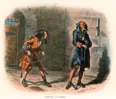 Ilustracja dla Barnaby Rudge (kolorowa litografia) autorstwa Hablot Knight (1815-92) (after) Browne