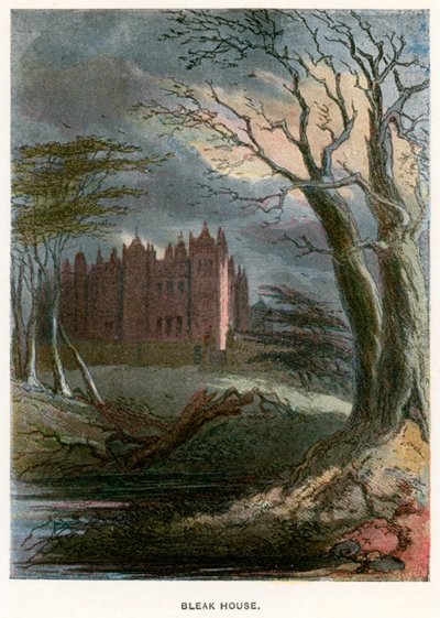 Ilustracja dla Bleak House (kolorowa litografia) autorstwa Hablot Knight (1815-92) (after) Browne