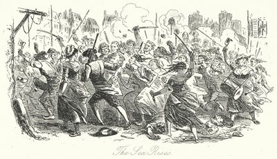 Morze wschodzi (grawerunek) autorstwa Hablot Knight (1815-92) (after) Browne