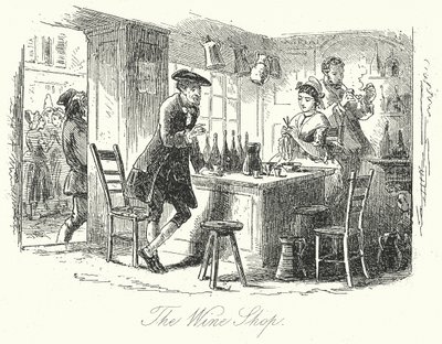 Sklep z winami (grawerunek) autorstwa Hablot Knight (1815-92) (after) Browne