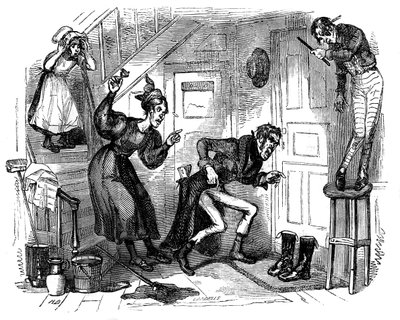 „The Old Curiosity Shop” Karola Dickensa autorstwa Hablot Knight Browne