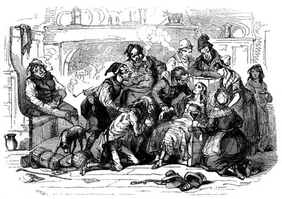 „The Old Curiosity Shop” Karola Dickensa autorstwa Hablot Knight Browne