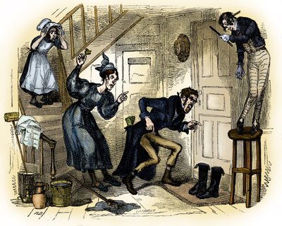 „The Old Curiosity Shop” Karola Dickensa autorstwa Hablot Knight Browne