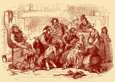 „The Old Curiosity Shop” Karola Dickensa autorstwa Hablot Knight Browne
