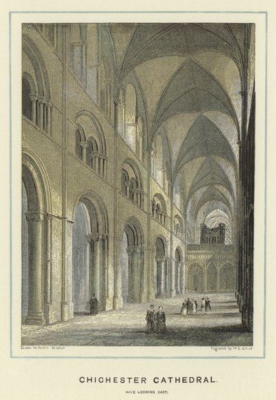 Katedra w Chichester, nawa główna od strony wschodniej autorstwa Hablot Knight Browne