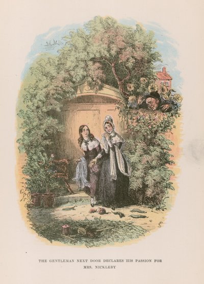 Ilustracja do Mikołaja Nickleby autorstwa Hablot Knight Browne