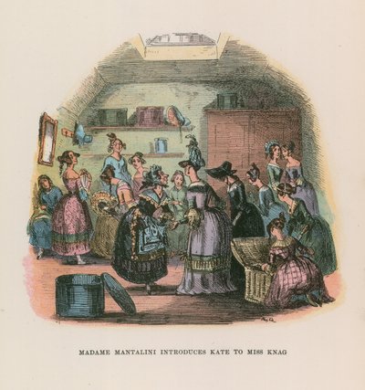Ilustracja do Mikołaja Nickleby autorstwa Hablot Knight Browne