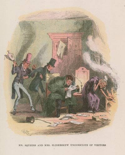Ilustracja do Mikołaja Nickleby autorstwa Hablot Knight Browne