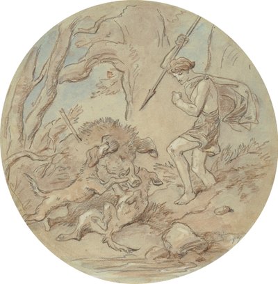 Jeden z osiemnastu projektów serii talerzy przedstawiających Wenus i Adonisa autorstwa Hablot Knight Browne