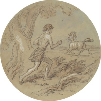 Jeden z osiemnastu projektów serii talerzy przedstawiających Wenus i Adonisa autorstwa Hablot Knight Browne