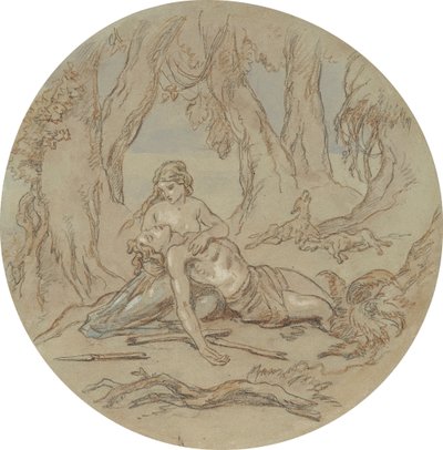 Jeden z osiemnastu projektów serii talerzy przedstawiających Wenus i Adonisa autorstwa Hablot Knight Browne