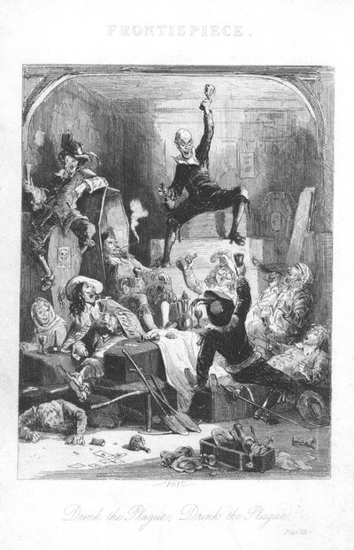 Scena ze Starego St Pauls autorstwa Williama Harrisona Ainswortha, 1855 autorstwa Hablot Knight Browne