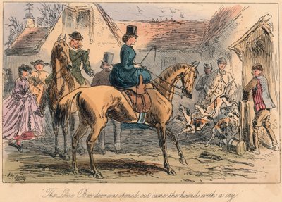 „Drzwi Love Box zostały otwarte, wyszły psy z płaczem”, 1865 autorstwa Hablot Knight Browne