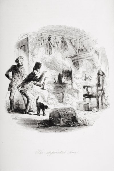 Wyznaczony czas, ilustracja z „Ponurego domu” Charlesa Dickensa (1812-70) opublikowana w 1853 r. (lito) autorstwa Hablot Knight Browne