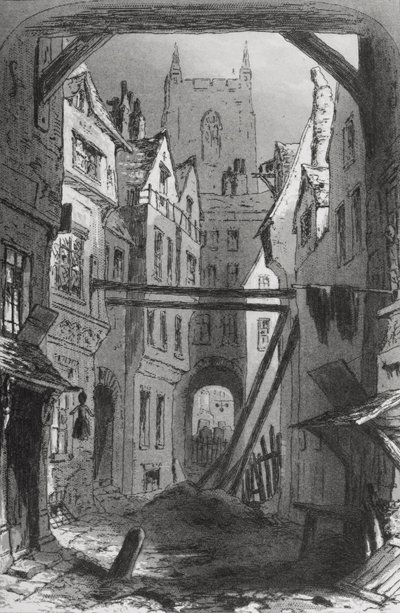 Tom sam, ilustracja z „Ponurego domu” Charlesa Dickensa (1812-70) opublikowana w 1853 r. autorstwa Hablot Knight Browne