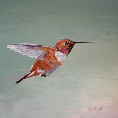 Red Barron, ok. 2025 (olej na panelu) autorstwa Hadley Rampton