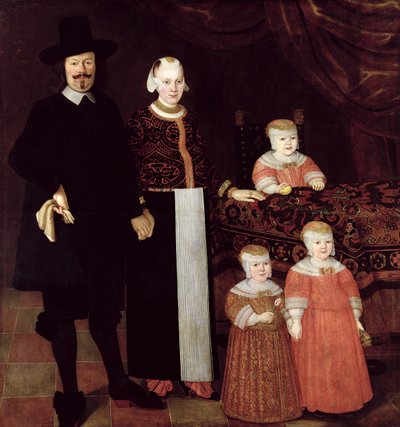 Portret rodziny hamburskiej, ok. 1640 autorstwa Hamburg Master