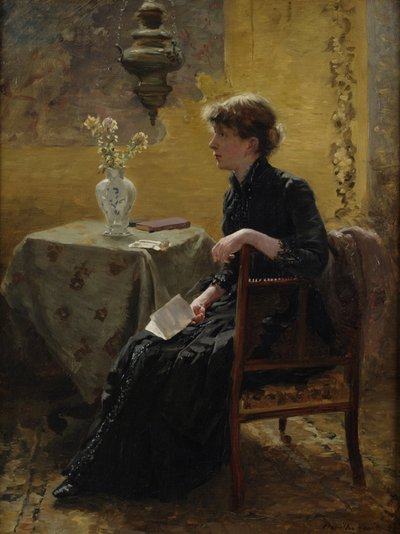 Dama w czerni, 1889 autorstwa Hamilton Hamilton