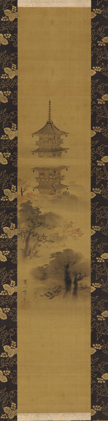 Pagoda, okres Edo, połowa XVII-początek XVIII wieku. autorstwa Hanabusa Itcho