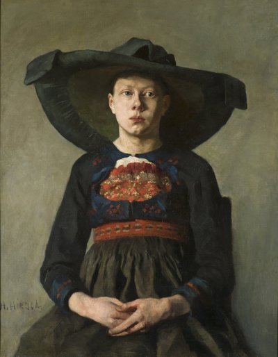 Młoda bawarska wieśniaczka - Bawarska wieśniaczka, autorstwa Pauliego (Hirsch-Pauli), Hanny (1864-1940). olej na płótnie autorstwa Hanna Pauli
