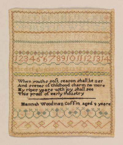 Próbnik autorstwa Hannah Woodman Coffin