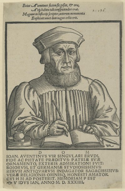 Ioannes Aventinus - dedicatio Annalium Boiorum autorstwa Hanns Lautensack
