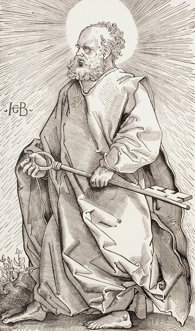 Św. Piotr trzymający Klucze Królestwa Niebieskiego autorstwa Hans (after) Baldung Grien
