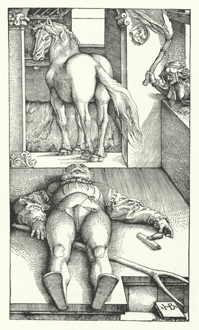 Zaczarowany Pan Młody (grawerunek) autorstwa Hans (after) Baldung Grien