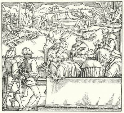 Posiedzenie sądu (grawerowanie) autorstwa Hans (after) Burgkmair