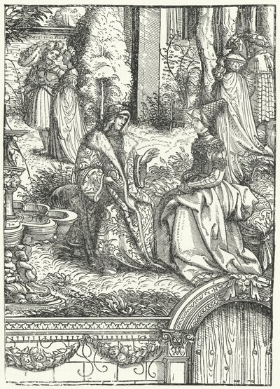 Maksymilian I, cesarz rzymski, i jego żona Maria Burgundzka (rycina) autorstwa Hans (after) Burgkmair