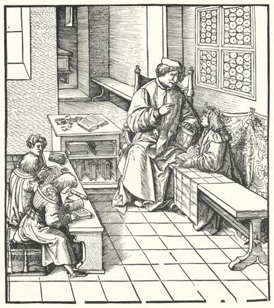 Maksymilian otrzymanie instrukcji (grawerowanie) autorstwa Hans (after) Burgkmair