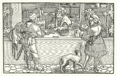 Zmieniacz pieniędzy (grawerunek) autorstwa Hans (after) Burgkmair