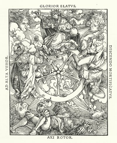 Drzeworyt z De Remediis Giantum Fortunae (Środki zaradcze na szczęście i wstręt) Petrarki (rycina) autorstwa Hans (after) Burgkmair