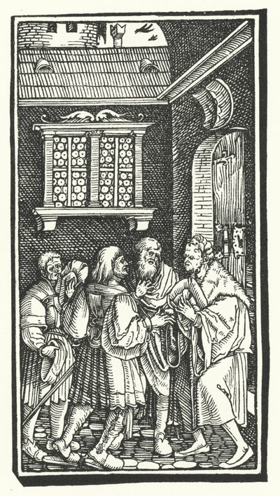 Drzeworyt z De Remediis Giantum Fortunae (Środki zaradcze na szczęście i wstręt) Petrarki (rycina) autorstwa Hans (after) Burgkmair