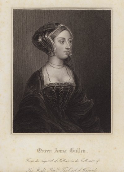 Anna Boleyn, druga żona króla Henryka VIII (grafika) autorstwa Hans (after) Holbein the Younger
