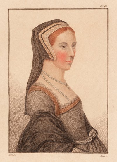 Anne Cresacre, lat 15, podopieczna Sir Thomasa More., 1812 (rycina) autorstwa Hans (after) Holbein the Younger