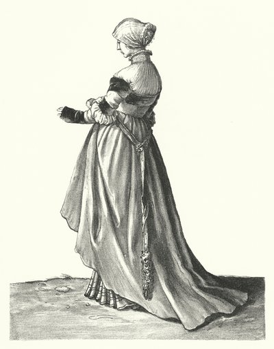 Kostium kobiety z Bazylei (grafika) autorstwa Hans (after) Holbein the Younger