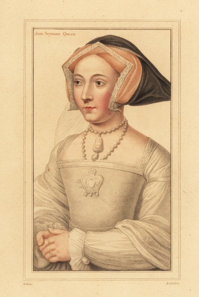 Jane Seymour, królowa Anglii, trzecia żona króla Henryka VIII, 1812 (grawerunek) autorstwa Hans (after) Holbein the Younger