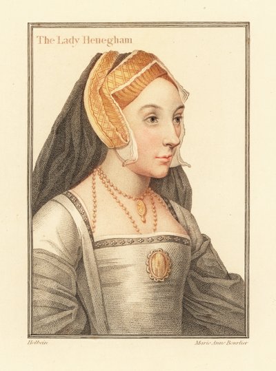 Mary Shelton, Lady Heveningham., 1812 (grawerowanie) autorstwa Hans (after) Holbein the Younger