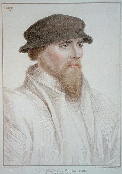 Portret Johna Gaye (zm. 1557) rytowany przez Francesco Bartolozzi (1727-1815) 1796 (grafika) autorstwa Hans (after) Holbein the Younger