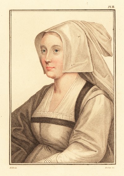 Portret nieznanej kobiety z dworu króla Henryka VIII, 1812 (rycina) autorstwa Hans (after) Holbein the Younger