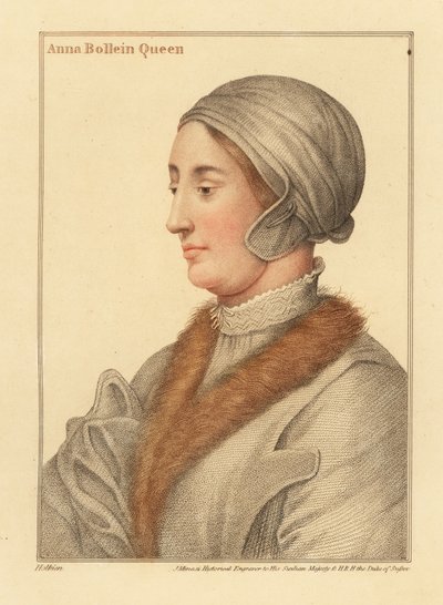 Rainha Ana Bolena, segunda esposa do rei Henrique VIII polonês autorstwa Hans (after) Holbein the Younger