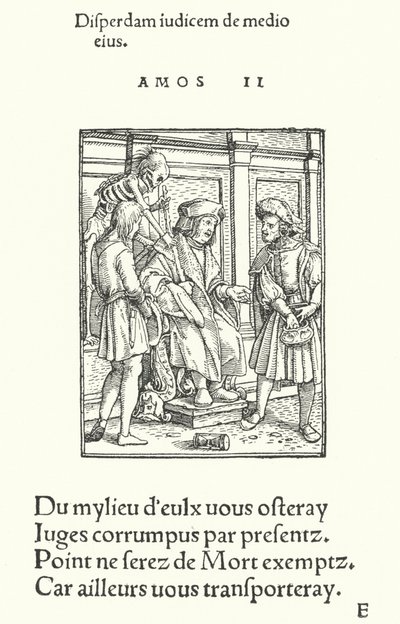 Skorumpowany Sędzia (rycina) autorstwa Hans (after) Holbein the Younger