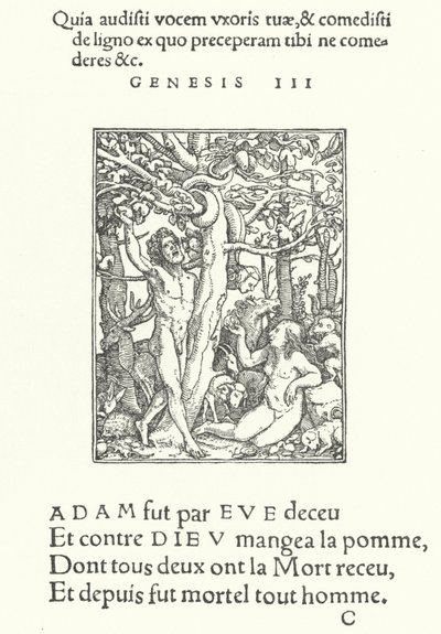 Kuszenie (rycina) autorstwa Hans (after) Holbein the Younger