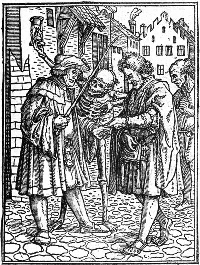 Udawana śmierć Hansa Holbeina Młodszego (1497-1543): prawnik (rycina) autorstwa Hans (after) Holbein the Younger